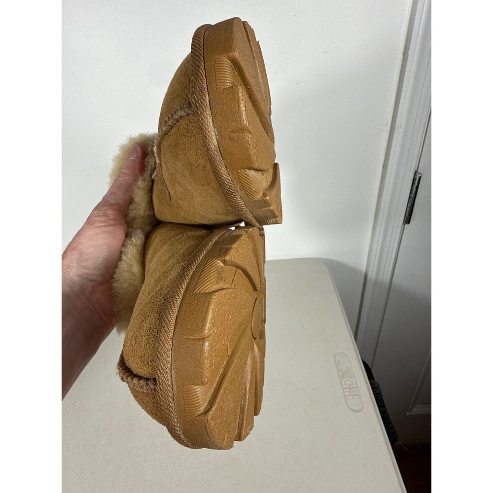 UGG Australia Tasman Suede Sheepskin Slippers Chestnut Brown Lug Sole Mens 9 - Picture 6 of 11